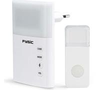 Fysic FD-110 - Sonnette de porte sans fil avec flash, blanc