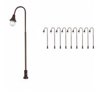 FytStycale 10 Pièces Lampadaire Miniature Finition Bronze Antique Lampadaire Diorama Lumineux Éclairage Miniature Chemin pr Dioramas Nocturnes, Blanche, Lumière Chaude