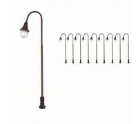 FytStycale 10 Pièces Lampadaire Miniature Finition Bronze Antique Lampadaire Diorama Lumineux Éclairage Miniature Chemin pr Dioramas Nocturnes, Teinte Blanche, Lumière Blanche