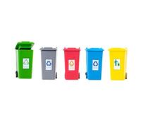 FytStycale 5 X 5 Bacs de Déchets en Plastique de Couleur pour Enfants, Poubelles de Collecte en Bordure de, 1:87