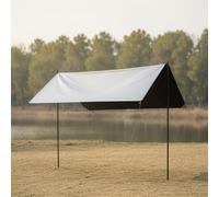 FytStycale Bâche Camping Extérieure, Toile Pergola Imperméable UPF50, Abri Solaire Anti-Vent Niveau 6, pour 4-15 Personnes, Noir, Carré 3m*5m pour 8-15 Personnes