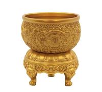 FytStycale Boîte à Monnaie Décorative Bol à Pièces Coupe Ornementale Vide-poches Décoratif Récipient de Rangement en Laiton avec Large Ouverture et Relief Gravé Adaptée au Salon Bureau