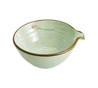 FytStycale Bol à Matcha En Porcelaine Verte avec Bec Verseur, Idéal pour Les Cérémonies et Les Salons de Thé. Cadeau Parfait.