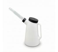 FytStycale Bouteille Graduée avec Bec Coudé Transluci Bouteille Dosage avec Bec Verseur Étanche Pichet Gradué pour Bricoleurs, Garage, Atelier, Bateau, Black Cap Black Ring