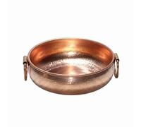 FytStycale Casserole Cuivre Texturé tous Feux, Induction Comprise Faitout Cuivre Texturé Poignées Anneau Ustensile Cuisine, Cuivre Martelé Avec Poignées, Pot À Bouillon Clair, 32cm