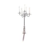 FytStycale Chandelier pour Maison de Poupée, Table à Sable, Maquette de Bâtiment, Bougie, Décoration de Jardin à L'échelle 1/87, Mini-modèle, Bougeoir, Lampe, Argent