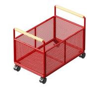 FytStycale Chariot de Rangement sous Bureau à roulettes Pratique Organisateur Mobile de Dossiers Panier à Magazines et Vêtements Corbeille en Maille pour Accesso, 25cmx38cmx30cm