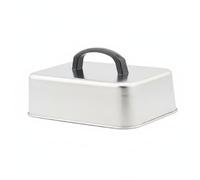 FytStycale Cloche Rectangulaire en Acier Inoxydable Anti-Éclaboussures Cloche à Fromage Chauffage Uniforme Couvercle Rectangulaire à Poignée pour Cuisine, 22.2X14.6X6.6cm