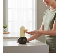 FytStycale Distributeur de Savon Automatique Mousse sans Pompe à Détection Infrarouge Recharge Usb Antisalissure Matériaux Pet et Silicone pour, Jaune