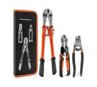 FytStycale Ensemble de 3 Coupe-boulons, Mini-coupe-boulons de 20 Cm pour Une Utilisation Plus Efficace et Antidérapante, Coupe-boulons de 35,5 Cm, Coupe-câbles D