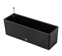 FytStycale Ensemble de Jardinières Rectangulaires, Pot Décoratif, Jardinière à Arrosage Automatique avec Indicateur de Niveau d'eau, Double Compartiment, en, Noir