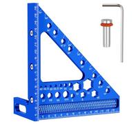 FytStycale Équerre D'onglet 3D Anodisé Équerre Multi-Angles Haute Précision Règle de Mesure 45 90 Degrés pour Bricoleurs, Bleu