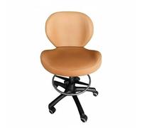 FytStycale Fauteuil Pivotant à roulettes Simili Cuir Chaise Coiffeuse Réglable Coutures Visibles Chaise Pivotante, Marron, Chaise De Bureau Ergonomique avec Repose-Pieds