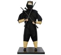 FytStycale Figurine Guerrier Furtif Japonaise Traditionnel Figurine Guerrier Furtif Noire Décor Bureau Poupée Japonaise Artisanale, Noir, Ninja Debout