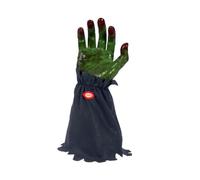 FytStycale Main Animée à Piles Main Animée avec Socle Tissu Réaliste Accessoire pour Maison Hantée, Vert, Main De Zombie Marchante D Halloween