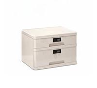 FytStycale Mini Coffre-Fort à Tiroirs Anti-Poussière Classeur de Bureau à Code Déjà Assemblé Caisson de Bureau Verrouillable pour Chambre, 2 Tiroirs 1 Haut + 1 Bas