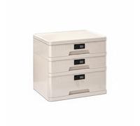 FytStycale Mini Coffre-Fort à Tiroirs Anti-Poussière Classeur de Bureau à Code Déjà Assemblé Caisson de Bureau Verrouillable pour Chambre, 3 Couches 1 Haute + 2 Basses