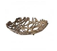 FytStycale Plateau à Fruits En Aluminium Aspect Décoratif Corbeille Décorative Ajourée Bonne Aération Stockage Ménager, Bronze Doré, Petit