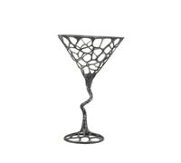 FytStycale Plateau Industriel Bol Décoratif Coupe sur Pied Centre de Table Corbeille Métal Motif Treillis Style Rétro Adapté à Entrée Salon Table Basse Console, 19 19 29.5cm, A款黑扫 Argent Bas
