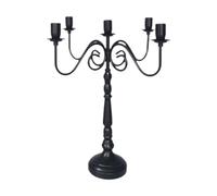 FytStycale Porte-bougie décoratif, chandelier, candélabre pour étagère d'hôtel, cheminée, Noir, 5 Têtes