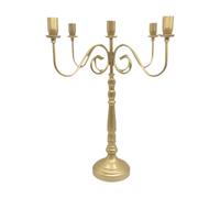 FytStycale Porte-bougie décoratif, chandelier, candélabre pour étagère d'hôtel, cheminée, or, 5 Têtes