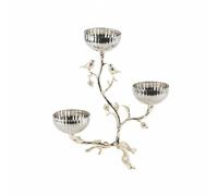 FytStycale Présentoir Branche Oiseaux Argenté Présentoir Réception Buffet Autoportant Objet Déco