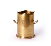 FytStycale Récipient Décoratif en Laiton Vintage Coupelle Rangement Style Européen Plateau Décoratif pour Coiffeuse, 13 13 H18cm, Seau De Rangement À Double Anse
