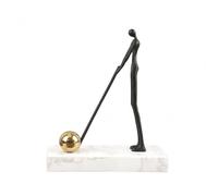 FytStycale Statue Abstrait Sculpture Figurine Déco Statuette Ornement en Métal avec Base Marbre Silhouette Raffinée Inspirée Sport Adaptée au Salon Entrée Vitrine Domestique