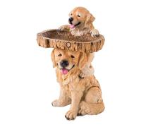 FytStycale Statue de Chien, Figurine, Abreuvoir à Oiseaux, Mangeoire Extérieure en Résine, Sculpture Animale pour Jardin.