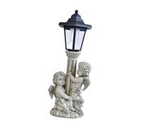 FytStycale Statue D'enfant pour Jardin, Lampadaire Solaire, Décoration Solaire pour Jardin, Sculpture En Résine Imperméable pour, Usage Multiple