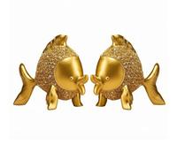 FytStycale Statuette Poisson Doré Surface Texturée Décoration Maison Feng Shui Objet Déco pour Salon