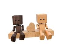FytStycale Statuette Tableau de Bord Voiture Figurine Poupée Bois Décorative Ornement Couple Créatif Sculpture Bougeante Convient pour Décoration Auto Bureau, Style A