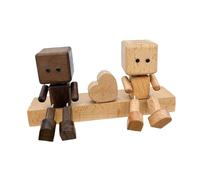 FytStycale Statuette Tableau de Bord Voiture Figurine Poupée Bois Décorative Ornement Couple Créatif Sculpture Bougeante Convient pour Décoration Auto Bureau, Style B