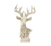 FytStycale Statuette tête cerf, ornement décoratif moderne et, figurine animalière pour salon, entrée, cheminée ou bureau, Blanc