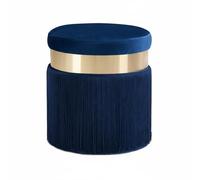 FytStycale Tabouret de Coiffeuse Rond Doré Tabouret à Franges en Velours Polyvalent Siège D'appoint pour Salon, Bleu