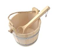 FytStycale Tonneau et Louche En Bois pour Sauna, Portables, 5 L, Robustes, pour Salle de 'hôtel Ou Maison