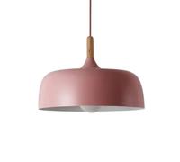 FYWRLQG Luminaire Suspendu Macaron Lustre en Métal Et Bois De Ferme Lampe Suspendue De Couleur Industrielle Danoise Lampe Suspension Semi-encastrée À Tête Unique pour Salle Manger Chambre Cuisine Bar
