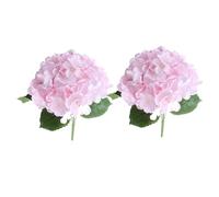 Fzaqwen 2 Pièces Bouquet Hydrangea Fleurs Artificielles Lifelike avec Tiges Matériau Tissu Facile D'Entretien Convient pour Fête Maison Bureau, ROSE