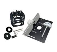 Fzaqwen 2 Pièces Kit de Levage Défonceuse Base Aluminium Système Réglable pour Table Travail Composants pour Machine à Découper et Sculpture Bois Adapté à La, Plaque noire