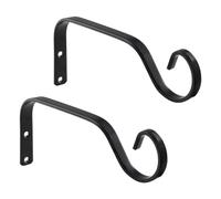 Fzaqwen 2 Pièces Support Plantes Crochets Muraux Porte-Pot Fer Esthétique Robuste Adapté Salon Maison Balcon Jardin Chambre Décoration Intérieure E, Noir