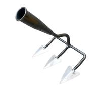 Fzaqwen Bêche Manuelle Triangulaire, Outil de Jardinage Ergonomique et Portable en Métal, Polyvalente pour Ameublir La Terre, Idéale pour Les Potagers, Les Ja, 3 Dents