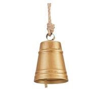 Fzaqwen Cloche de Noël Fer Campagnard avec Finition Peinte à La Main sur Jute Suspendue Ornement de Vache pour Ambiance Festive Adaptée à La Déc, Style H
