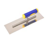 Fzaqwen Plâtoir Manuel Finition Acier Inoxydable Taloche D'Application Base Ergonomique Non Adhérente Angle Carré Pratique pour Plâtre Mur Carrelage Bricolage, 240mmx90mm