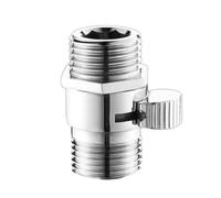 Fzaqwen Robinet D'Arrêt Angle pour Régulateur de Débit Vanne de Coupure à Main Adaptateur Soupape Bassin Lavabo en Cuivre Solide Adapté à Salle de Bains, Double Externe