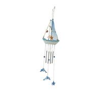 Fzaqwen Sailboat Wind Chimes Décoration Bateau Ornement Suspendu Cloche Marin Bois Résine Son Paisible Adapté à La Fenêtre Porche Terrasse Bureau Intérieur, Style B