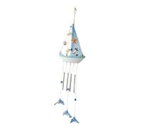 Fzaqwen Sailboat Wind Chimes Décoration Bateau Ornement Suspendu Cloche Marin Bois Résine Son Paisible Adapté à La Fenêtre Porche Terrasse Bureau Intérieur, Style C