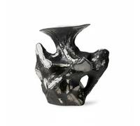 Fzaqwen Vase Décoratif Peint à la Main en Matériau Composite avec Forme Unique et Finition Artistique Chinoise Sculptural Adapté pour Salon Présentation Intérieure Bureau, Noir