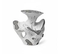 Fzaqwen Vase Décoratif Peint à la Main en Matériau Composite avec Forme Unique et Finition Artistique Chinoise Sculptural Adapté pour Salon Présentation Intérieure Bureau, Blanc