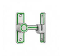 Fzaqwen Verrou de Porte Coulissante Verrou Porte Loquet Boulon Serrure Matériau Robuste Alliage Zinc Design Moderne Montage sans Vis Protection de Porte, Argent Brillant, Bord Vert