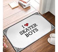 FZFN Beer Decor Tapis de couloir rembourré lavable | I Love Skater Boys Door Outdoor Funny Earth (50 x 80 cm)